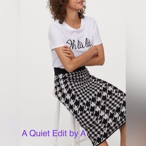 Black and White Houndstooth Skirt SZ L